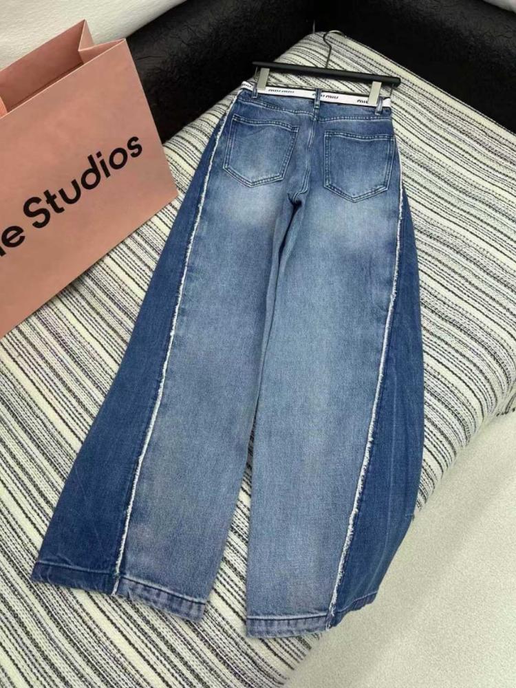 Miu Miu Women's Wide Leg Jeans in Blue - E-SEVEN STORE