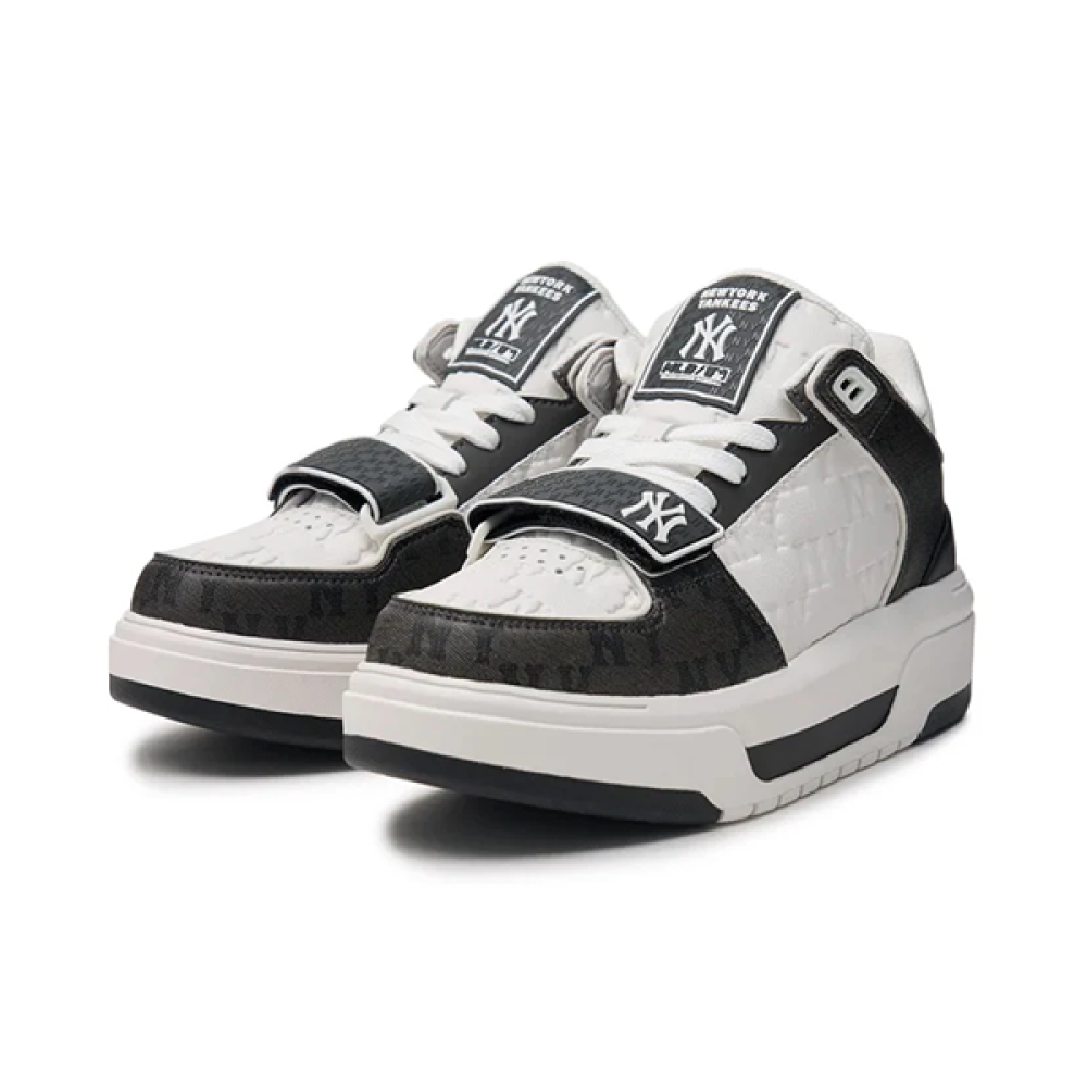 【 MLB 】CHUNKY LINER MID MLB Chunky Liner Mid Unisex Shoe Black White - E-SEVEN STORE