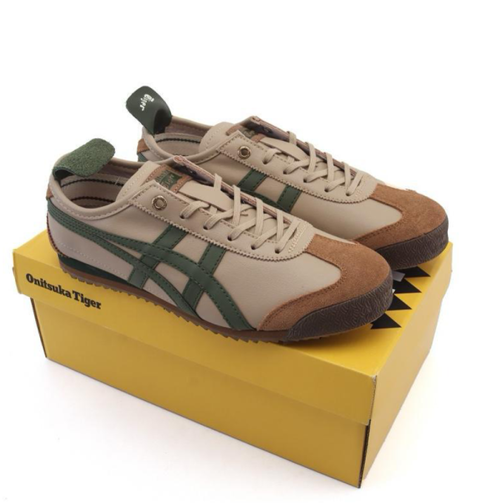 Shoes Onit Soca Tiger Mexico 66 Beige Brown with Green - E-SEVEN STORE