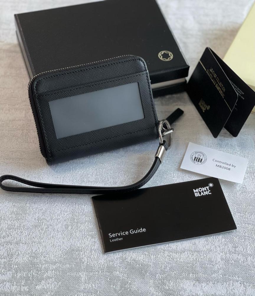 Montblanc Men's Small Side Zip Wallet in Black - E-SEVEN STORE