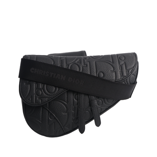 Dior Men's Saddle Bag in Grey with Flap and Adjustable Strap