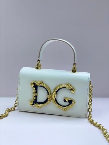 DG Girls White and Gold Top Handle Handbag - E-SEVEN STORE