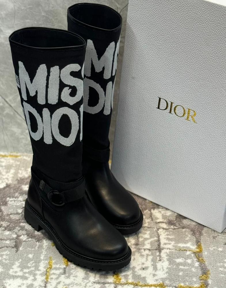 Dior Women's Miss Dior High Neck Boot in Luxury Leather, Black
