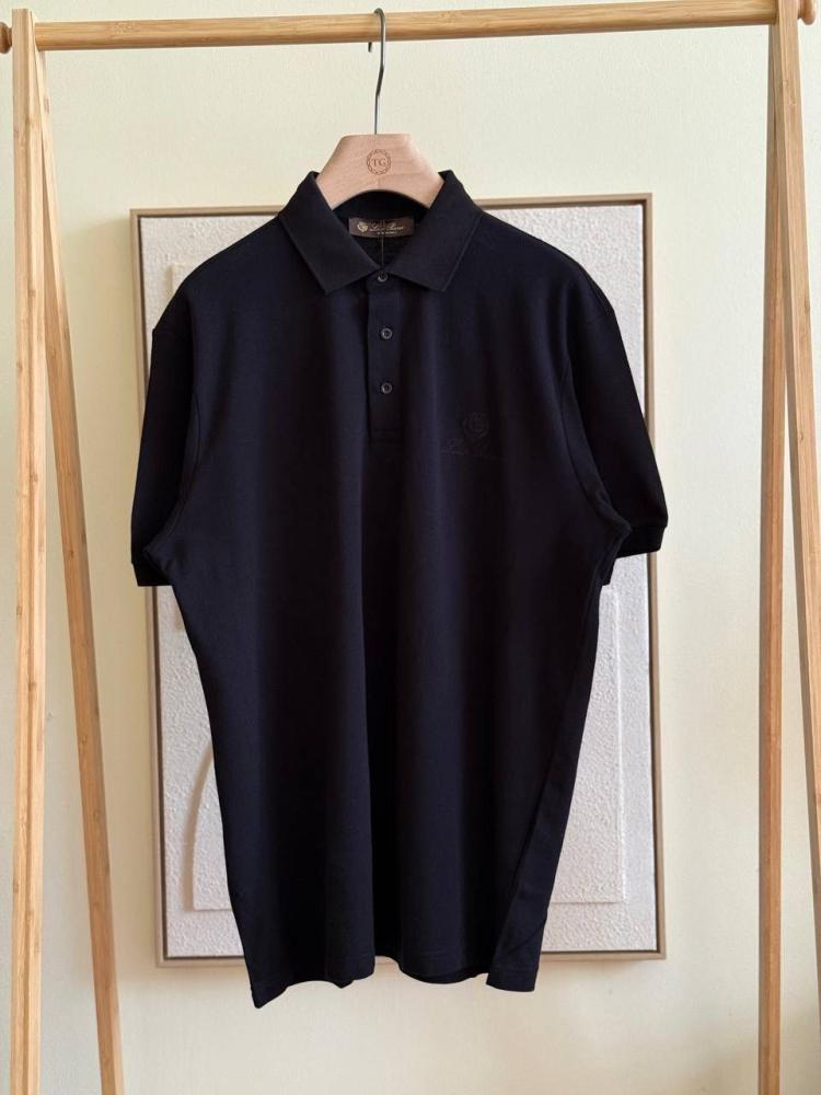 Men's Plus Size L'Orbiana Polo T-Shirt, Black - E-SEVEN STORE