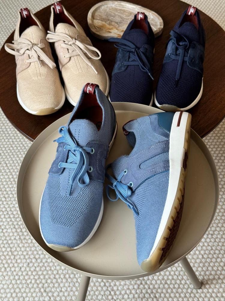 スニーカー Loro Piana Sneakers Loro Piana Tennis Walk Sneaker Cotton Surge Blue | Loro Piana US