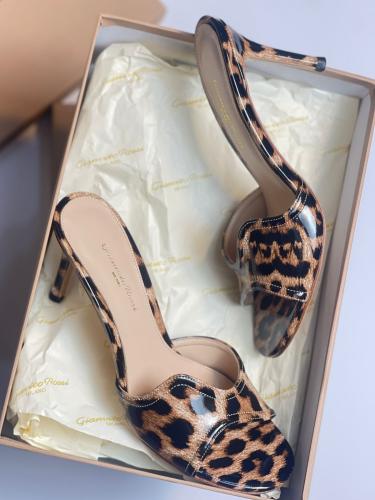 Gianvito Rossi Women's Strapless Sandal, Tiger Print