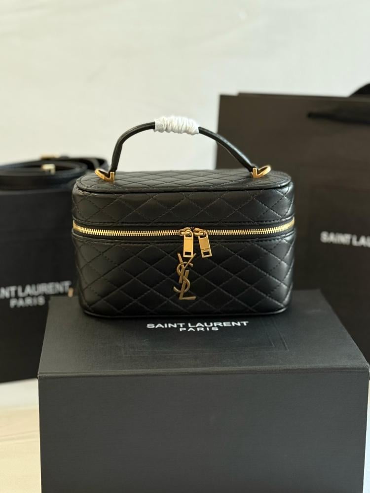 Saint Laurent 18cm Mini Vanity Bag with Top Handle in Black