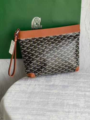 Goyard ショルダーバッグ ブラウン ベージュ Luxury Goyard Brown and Beige Leather Top Handle Bag - E-SEVEN STORE