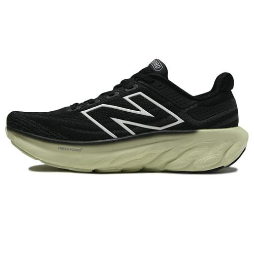 New Balance Men's Fresh Foam Black Shoes with Green Sole E-SEVEN