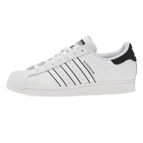 حذاء المشي adidas سوبر ستار ابيض بخطوط سوداء للجنس...