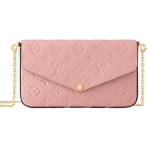 Louis Vuitton 21cm Pink Clutch with Chain - E-SEVEN STORE