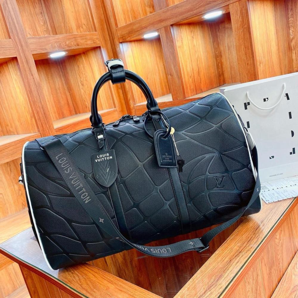 最大15%OFFクーポン Louis Vuitton and Handles with Bag Travel Leather Black バッグ