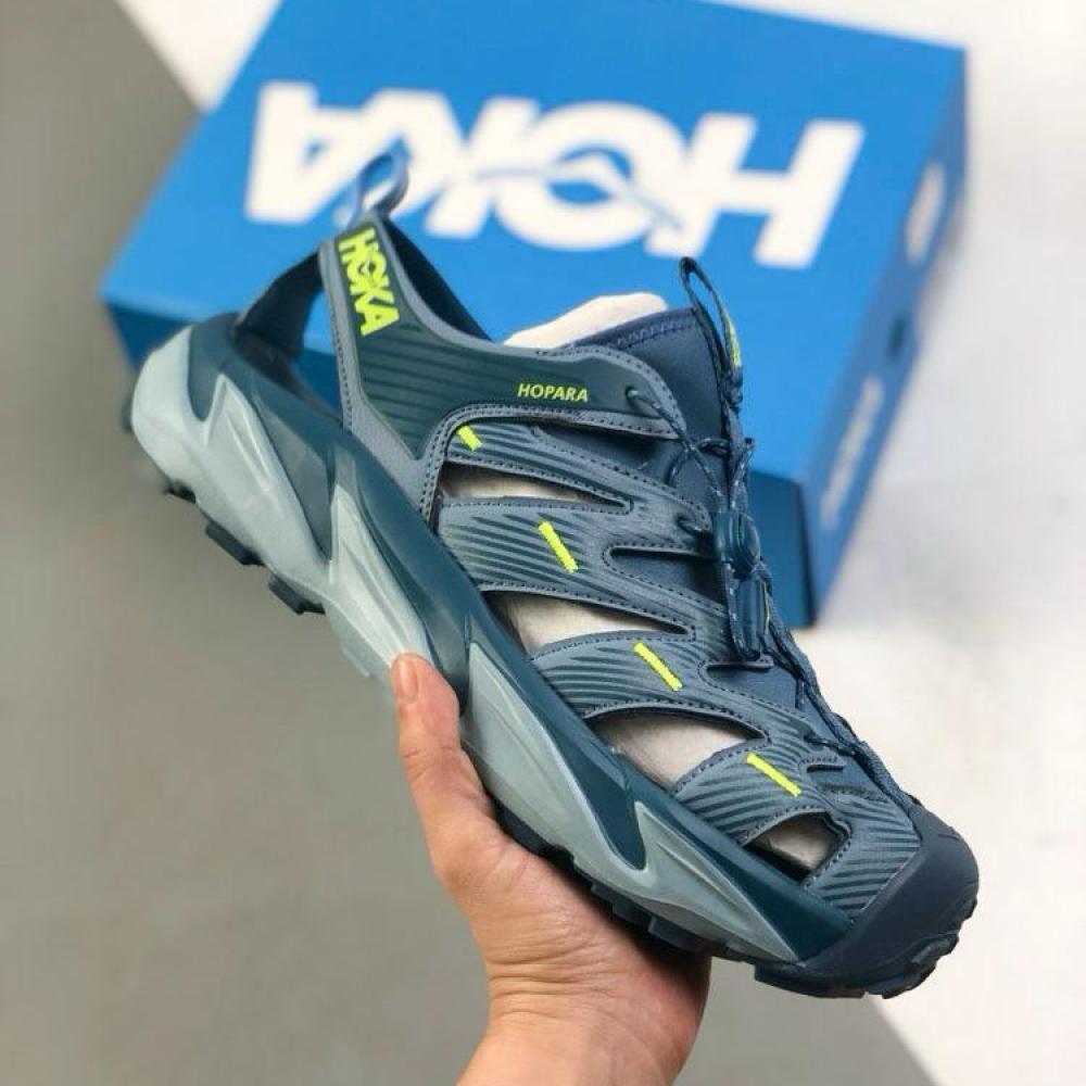 Hoka Hopara Unisex Breathable Sandal, Blue and Green - E-SEVEN STORE