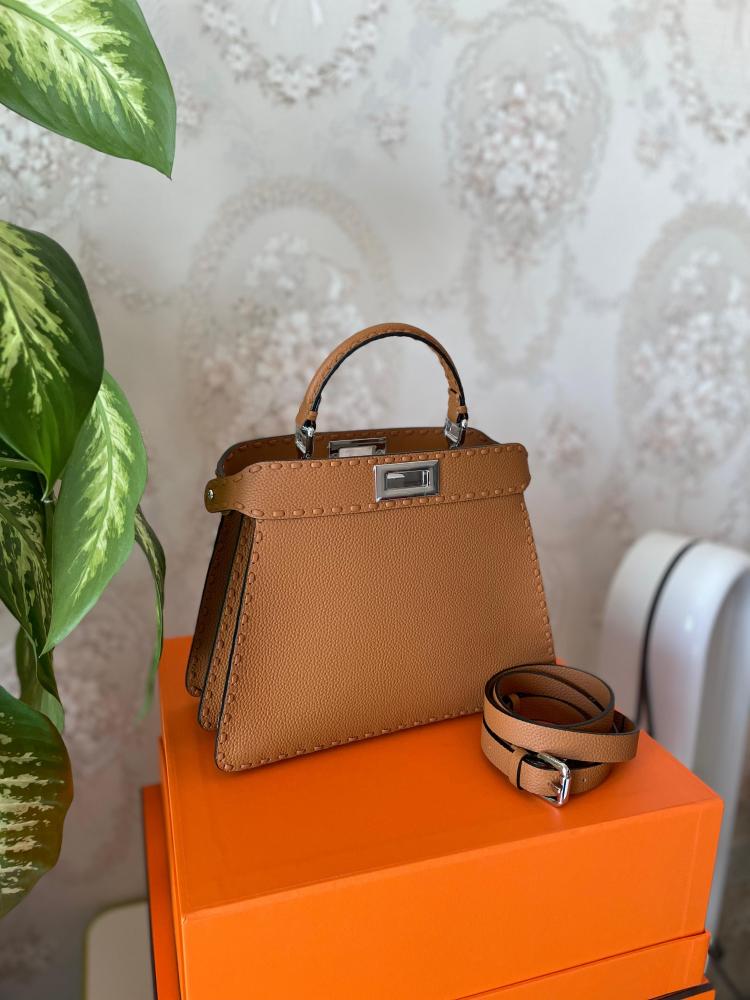 Fendi Peekaboo I See You Leather Bag in Honey Color E-SEVEN STORE