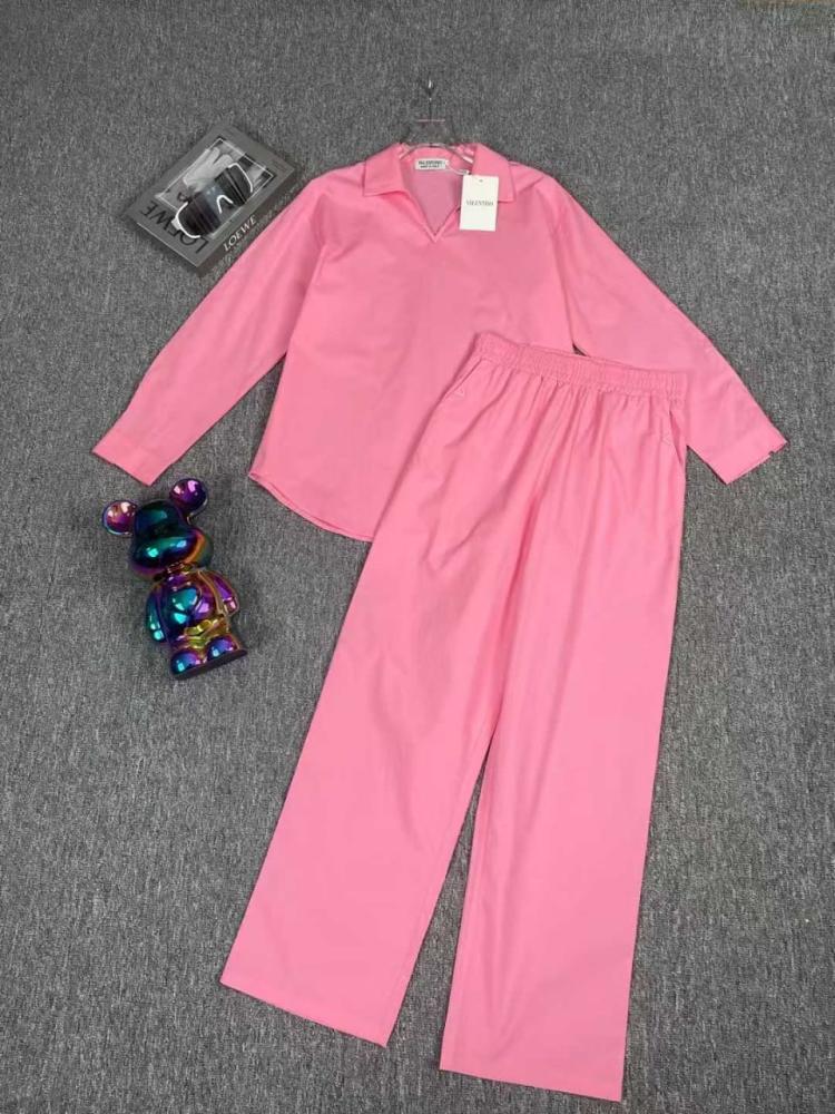 Valentino comfortable outing set, pink shirt and pants - E-SEVEN STORE