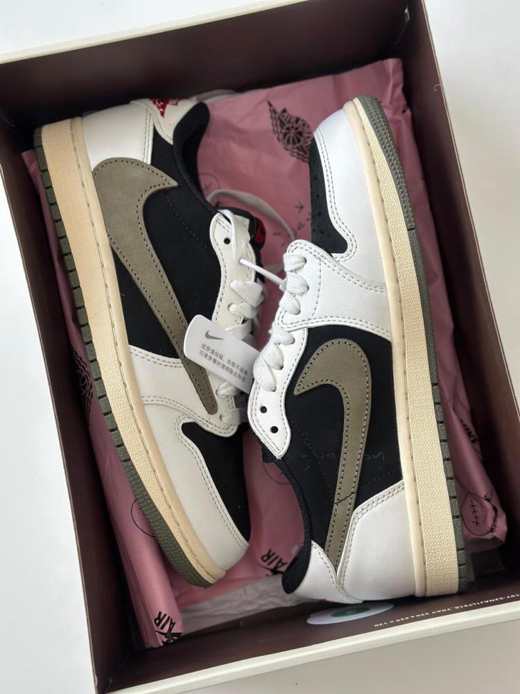 Nike Air Jordan Low 1 x Travis Scott White Black and Olive
