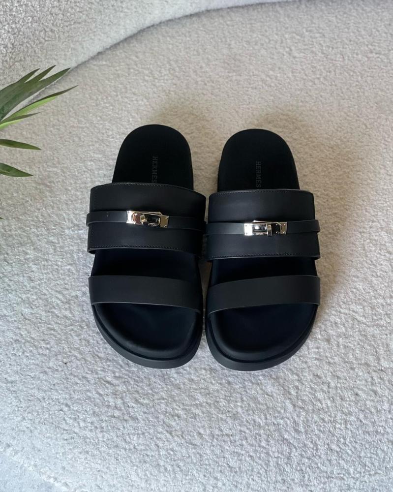 Hermes Jackson Men's Summer Slippers in Black - E-SEVEN STORE