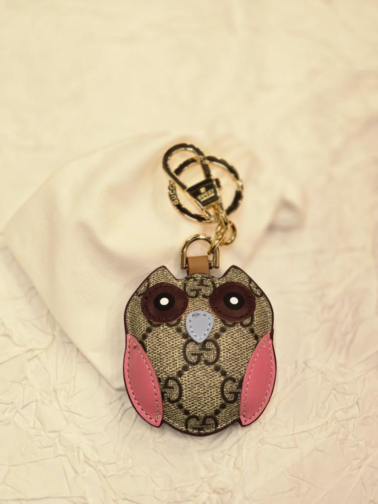 Cute Gucci Owl Bag and Key Ring in Pink and Brown GG - E-SEVEN STORE