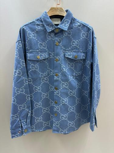 Gucci GG Denim Shirt in Light Blue - E-SEVEN STORE