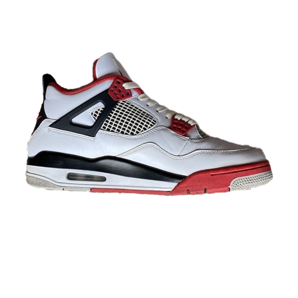 Kids' Air Jordan 4 Retro Sneaker in White, Red and Black