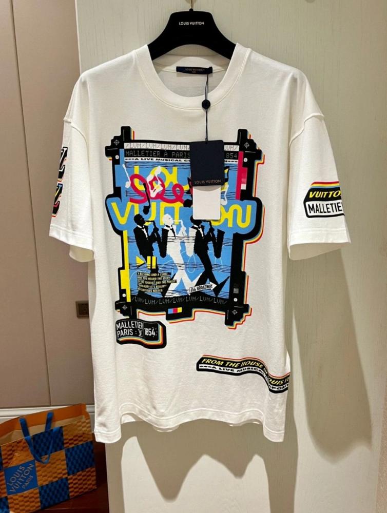 Louis Vuitton Jazz Flyer Youth Daily T-Shirt White Color Print