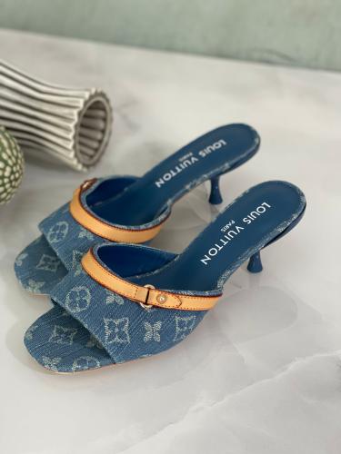 LOUIS VUITTON キャンパス×レザーストラップパンプス38 LOUIS VUITTON キャンパス×レザーストラップパンプス38