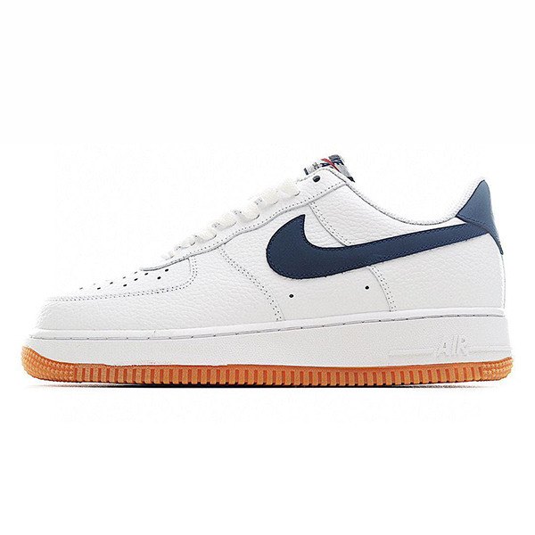 Nike Air Force White with Navy Blue Flat Sneakers E-SEVEN STORE