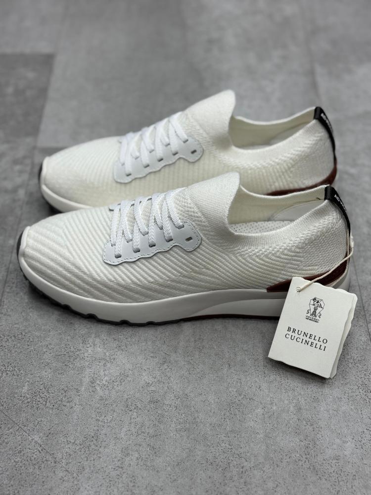 スニーカー BRUNELLO CUCINELLI Men Sneakers MZUOLYN311 C6293 WHITE Brunello Cucinelli Men's White Sneakers - E-SEVEN STORE