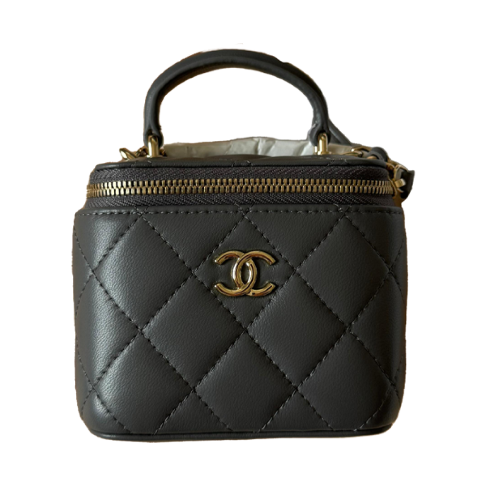 Chanel Mini Vanity Dark Village Top Handle Bag with Gold Metal