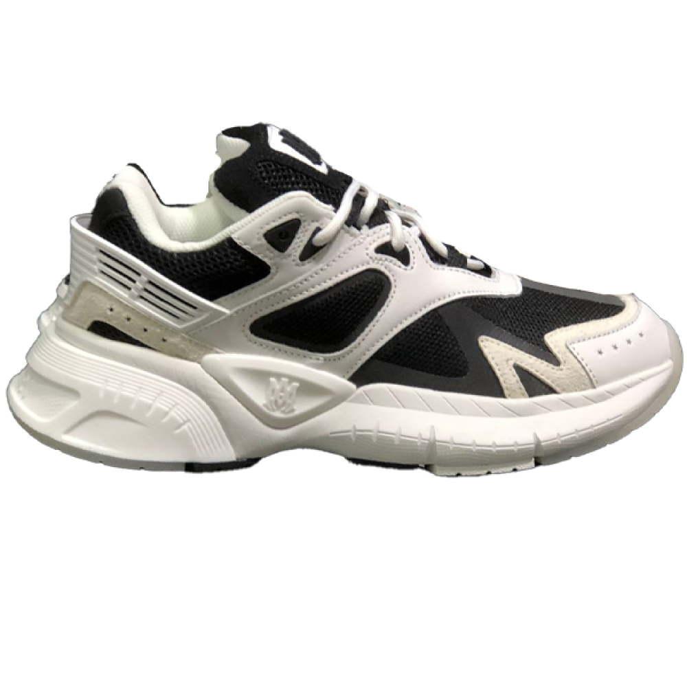 Black and white Amiri sporty sneakers with mesh lining - E
