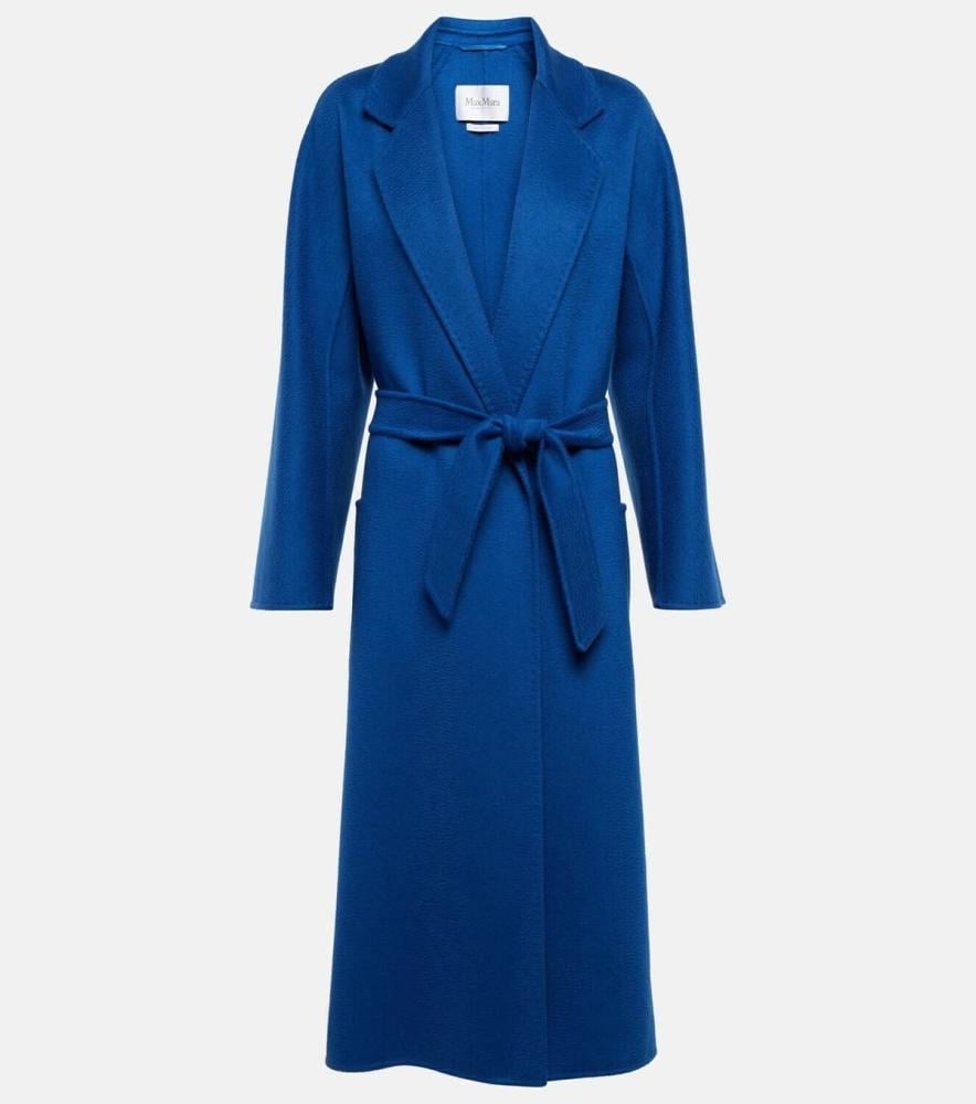 Max Mara Women's Navy Blue Belted Coat E-SEVEN STORE - Main Image