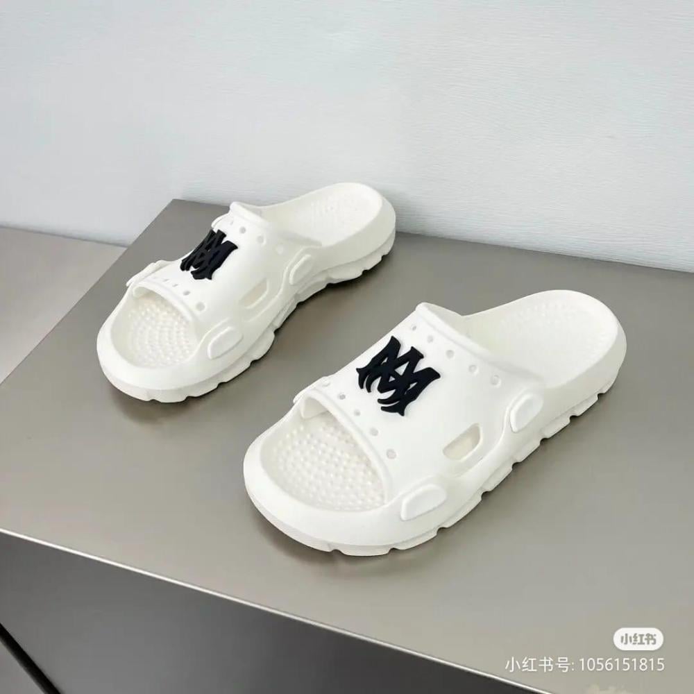 Amiri Sunday Men's Luxury Slippers, White E-SEVEN STORE