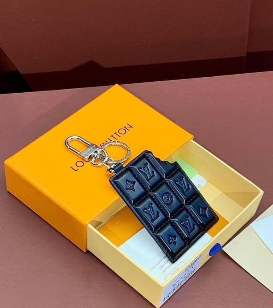 Louis Vuitton Chocolate Bar Keyring with Logos in Black - E-SEVEN