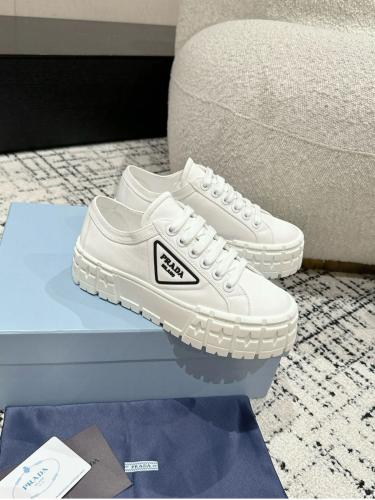 Prada Women's White High Heel Sneakers E-SEVEN STORE