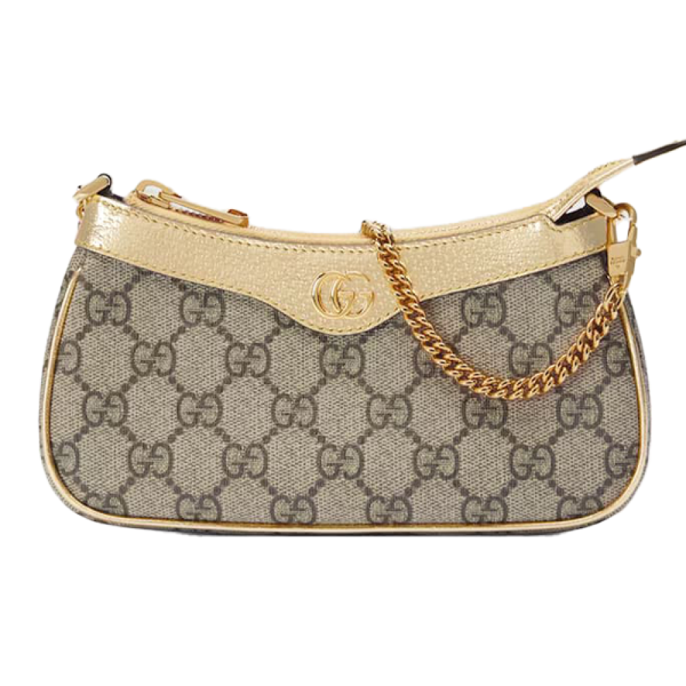 Gucci パーティーバッグ ゴールド 小型 Gucci Ophidia Mini Luxury Bag in Gold with the Brand's Logo - E