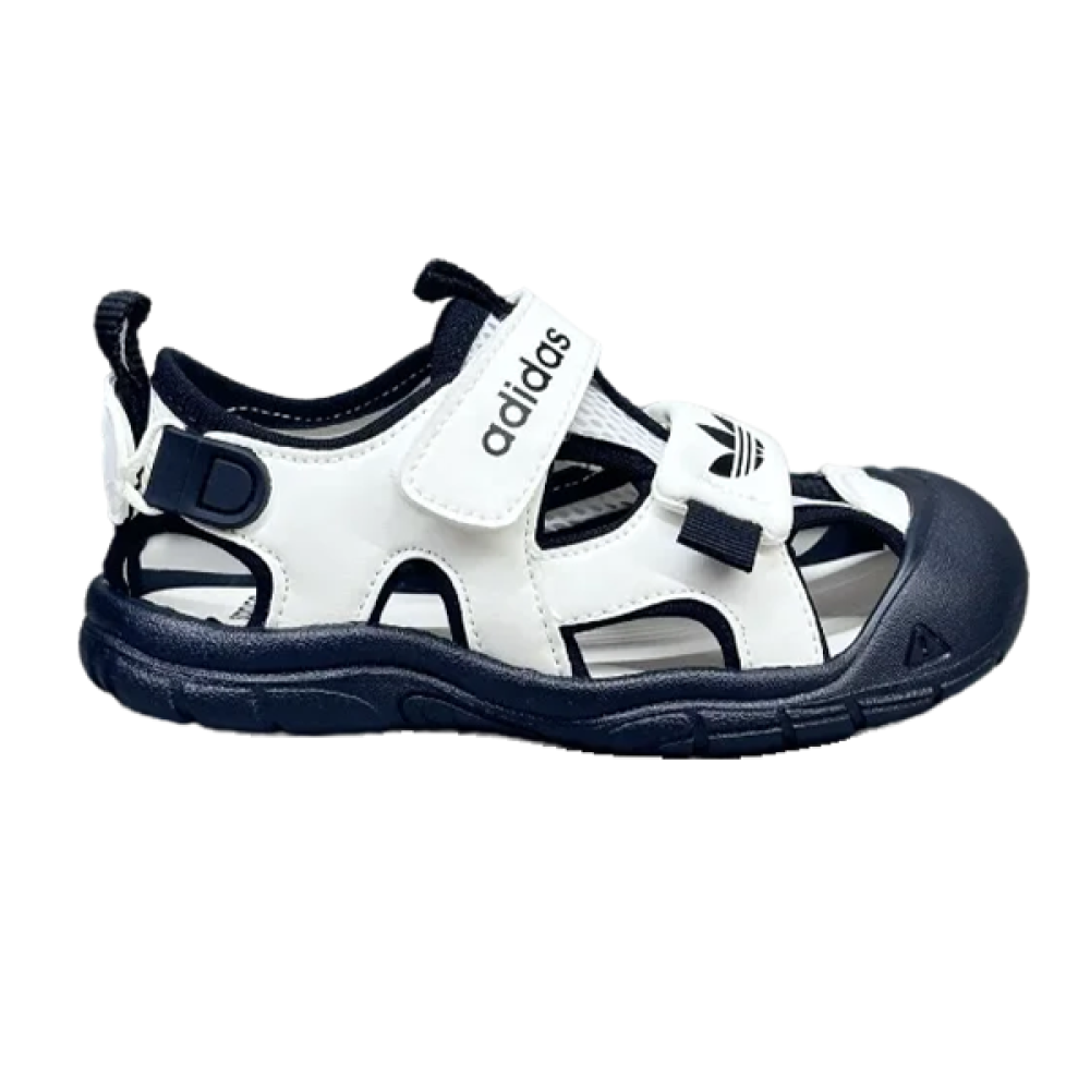 صندل أطفال اديداس بلون أسود وابيض