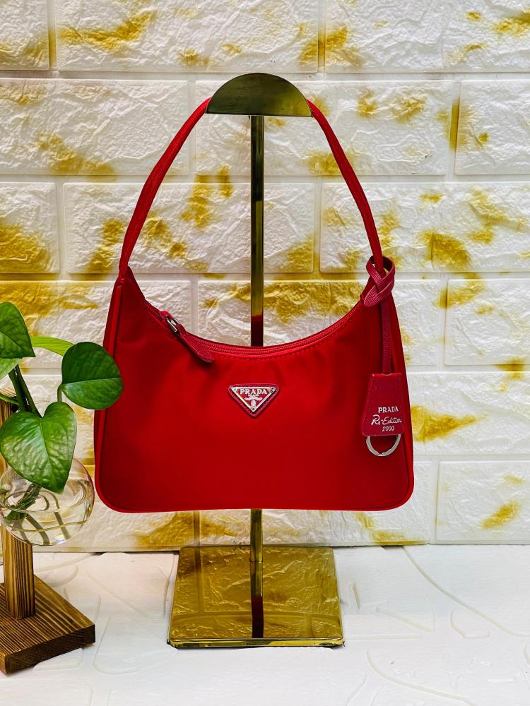 Prada Red Zip Shoulder Bag
