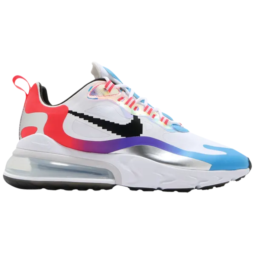 Nike Air Max 270 Basketball Shoe Blue and Red Digital Logo E