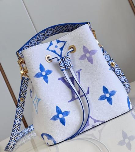 Louis Vuitton Nuit Monogram White Blue Women's Tote Bag - E