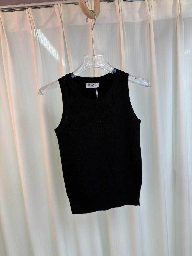 Chanel Women's Black Sleeveless Shirt Top - E-SEVEN STORE