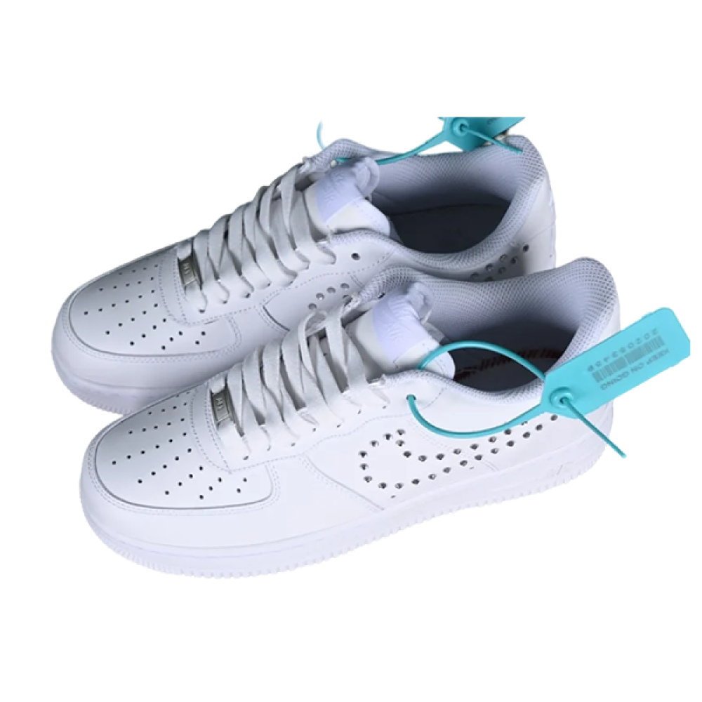 Nike Air Force 1 Women's White with Rhinestones Sneakers - E