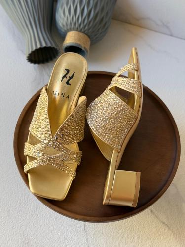 Fendi Fold Sky Blue Slingback Low Heel Pumps - E-SEVEN STORE