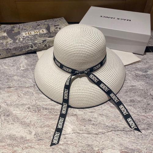 Dior J'adore Women's Summer Hat, Elegant Design, White Color with