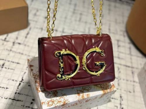 DJ Girls Women's Brown Gold Metal Flap Bag - E-SEVEN STORE