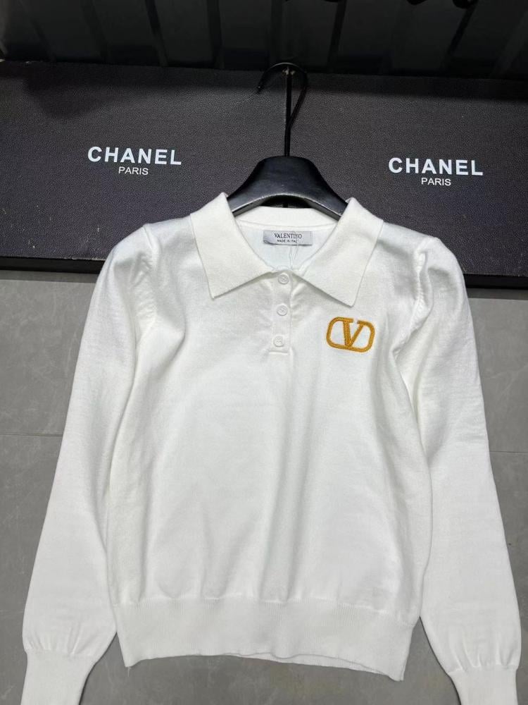 ステラ Valentino Women's Long Sleeve Collar Blouse with Buttons in