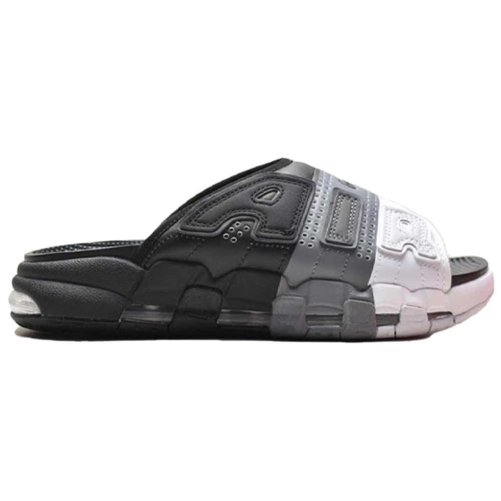 Nike Air More Uptempo Unisex Slipper Black Gray White - E