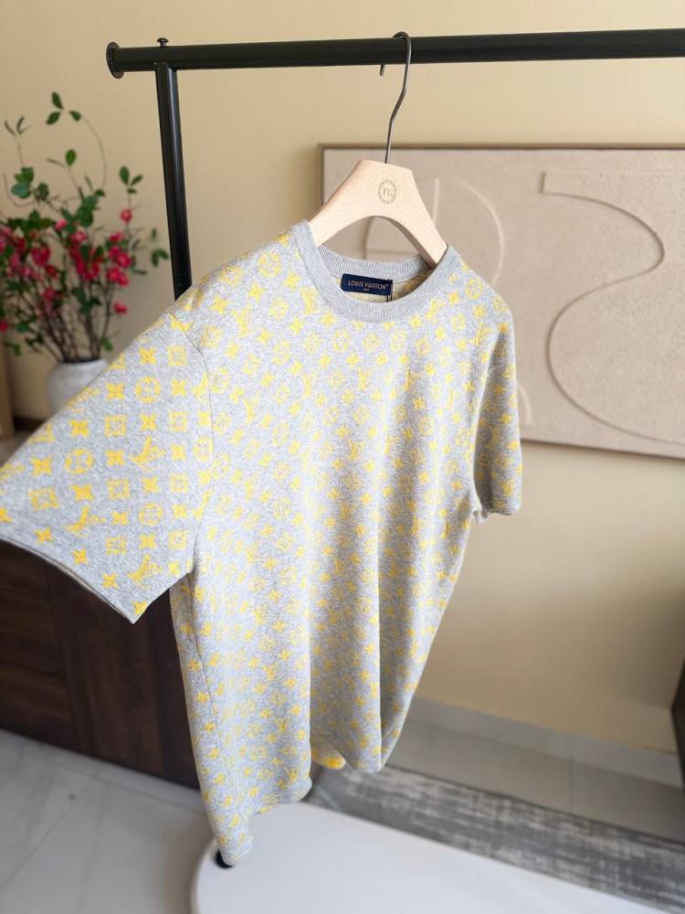 Louis Vuitton Men's Monogram T-Shirt, Grey and Yellow - E