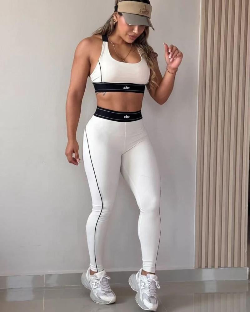 Women's Suit Up ALO Leggings with White Top - E-SEVEN STORE