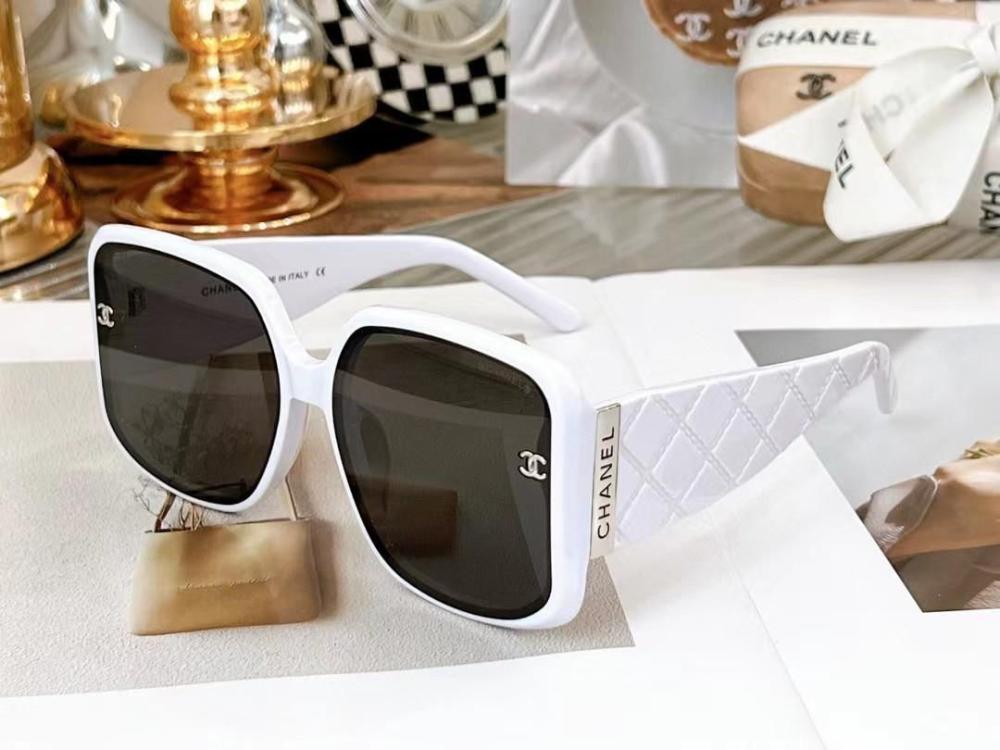 Chanel Oversized Square Sunglasses in White - E-SEVEN STORE