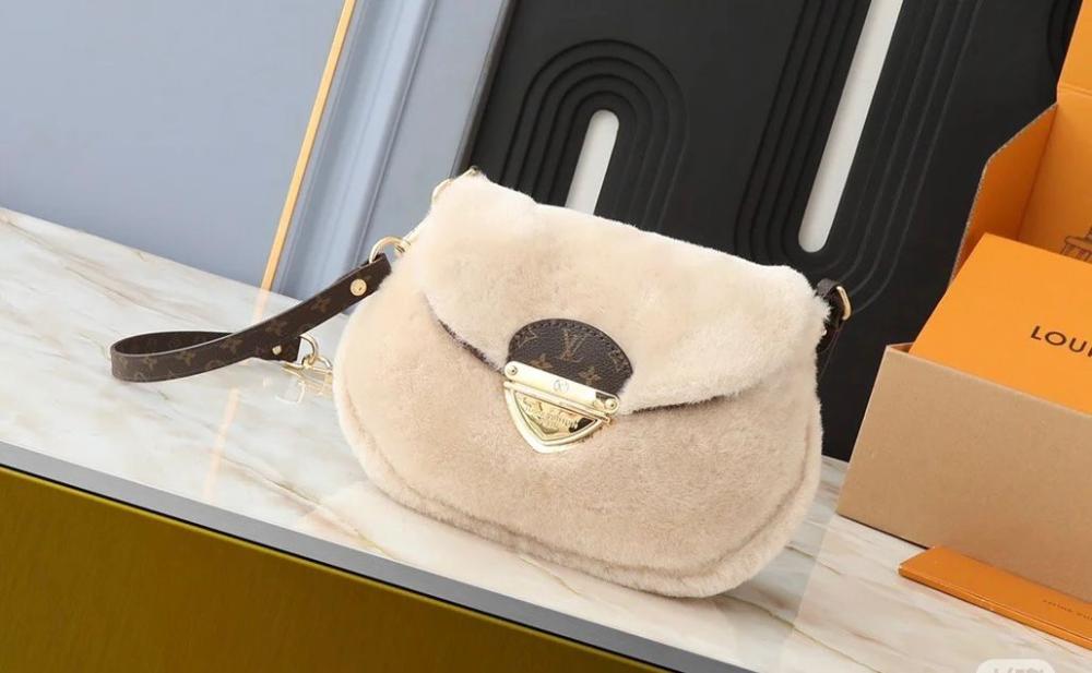Louis Vuitton White Fur Shoulder Bag